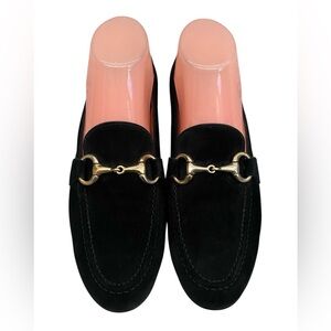 Ginza Kanematsu suede horsebit black loafers